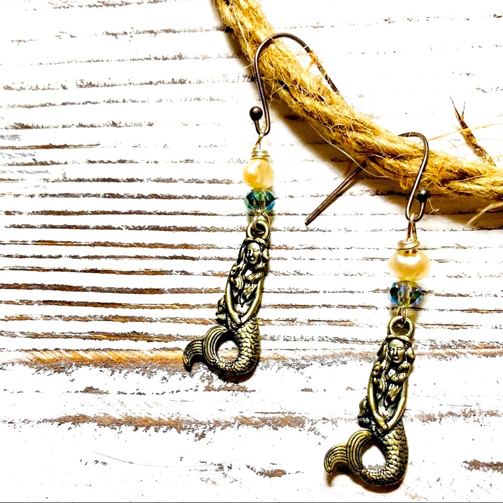 Mermaid Earrings Handmade Free with Purchase
